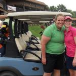 Mady Ott and Marti Sabino (with Harold Ott in the background)