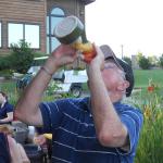 Ed Tracy drinking to a 3rd place in the Competitive Flight